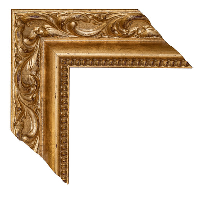 Altın Dekoratif Eskitmeli Oyma Ahşap Çerçeve
