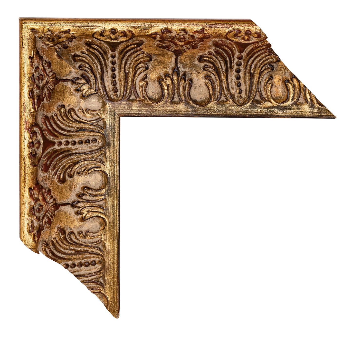 Altın Dekoratif Eskitmeli Oyma Ahşap Çerçeve