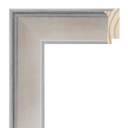 Eskitme Gümüş Renkli Ahşap Çerçeve - Siyah Akzeminli