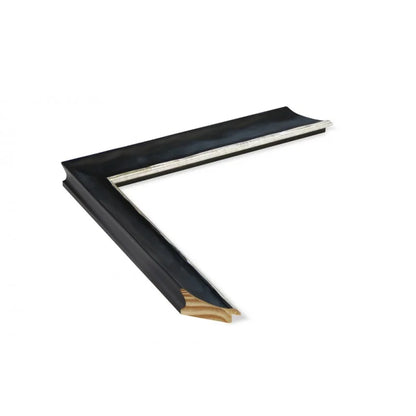 Siyah Antrasit Mat Ahşap Çerçeve - Gümüş Kenarlı