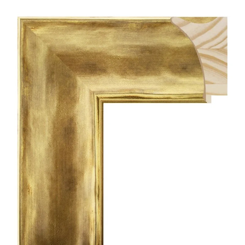 Altın Eskitilmiş Ahşap Çerçeve