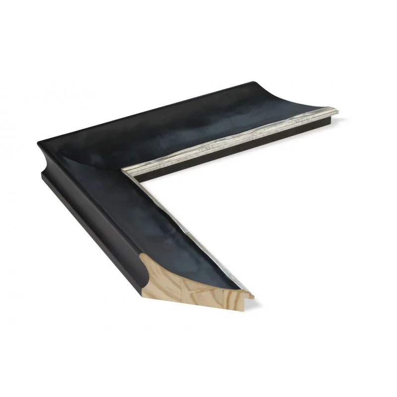 Siyah / Antrasit Renkli Gümüş Kenarlı Ahşap Çerçeve