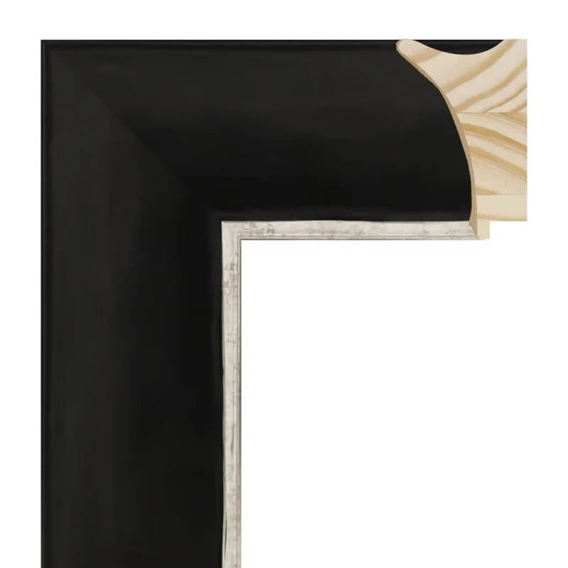 Siyah / Antrasit Renkli Gümüş Kenarlı Ahşap Çerçeve