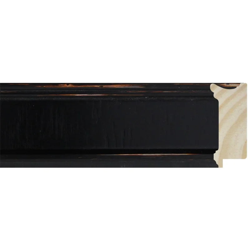 Siyah Eskitilmiş Ahşap Çerçeve - Turuncu Zeminli