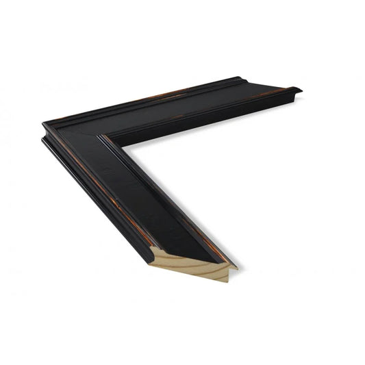 Siyah Eskitilmiş Ahşap Çerçeve - Turuncu Zeminli