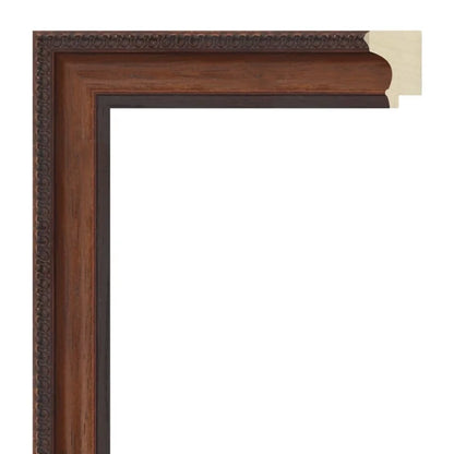 Ceviz Renkli Klasik Desenli Ahşap Çerçeve