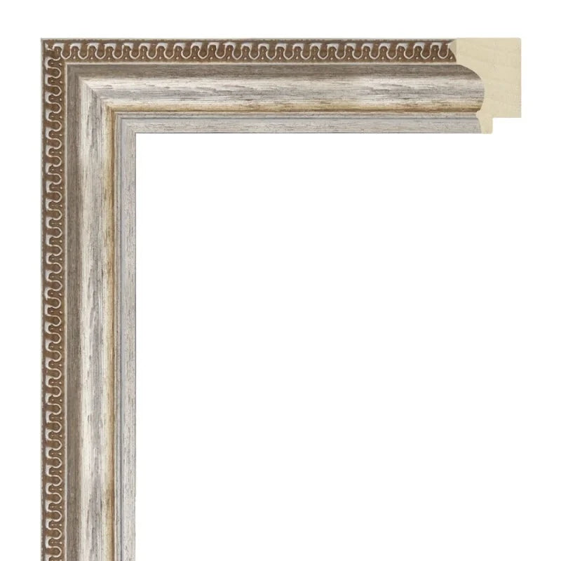 Gümüş Klasik Desenli Ahşap Çerçeve