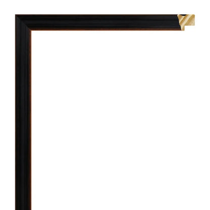 Siyah Ahşap Çerçeve - Turuncu Zeminli