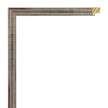 Gümüş Ahşap Çerçeve - Kırmızı Zeminli
