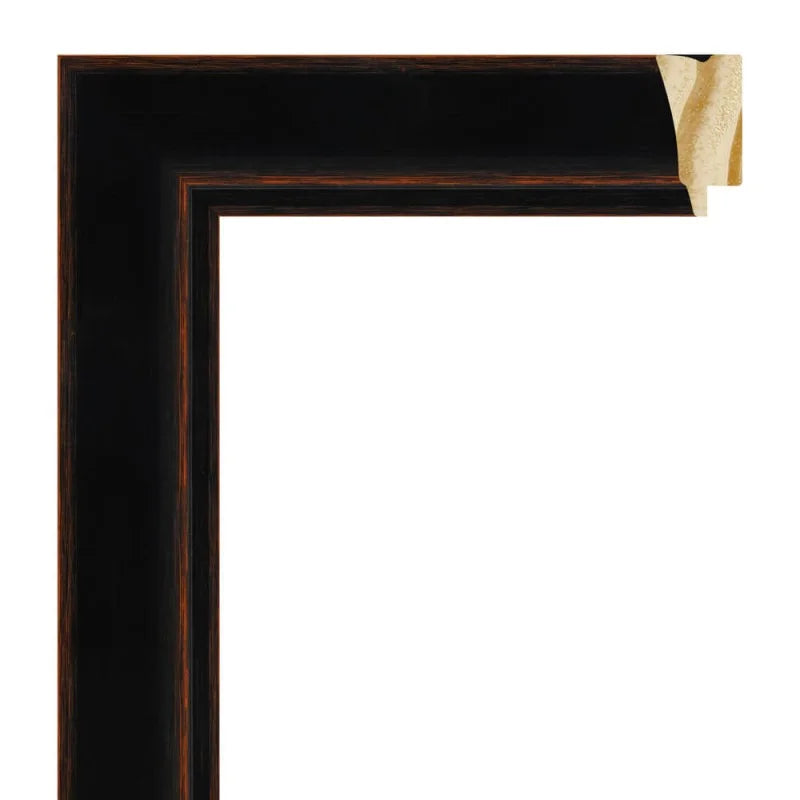 Siyah Ahşap Çerçeve - Turuncu Zeminli