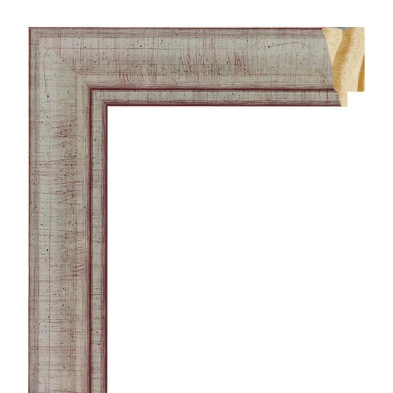 Gümüş Ahşap Çerçeve - Kırmızı Zeminli