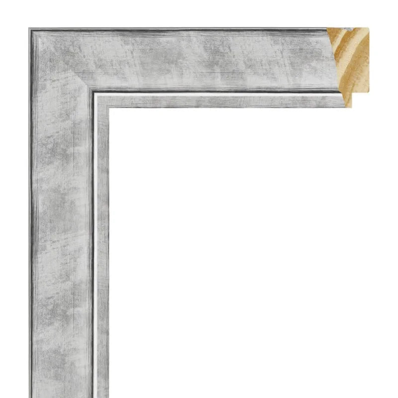 Gümüş Boyalı Ahşap Çerçeve - Siyah Zeminli