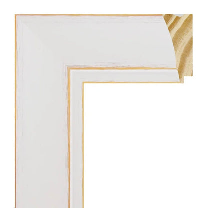 Beyaz Mat Yıkamalı Ahşap Çerçeve