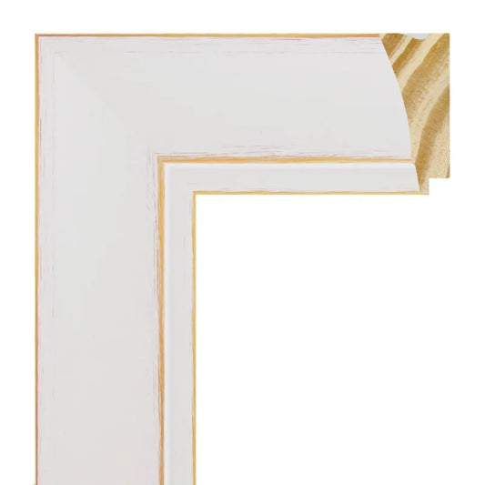 Beyaz Mat Yıkamalı Ahşap Çerçeve