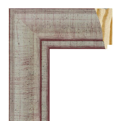 Gümüş Ahşap Çerçeve - Kırmızı Zeminli