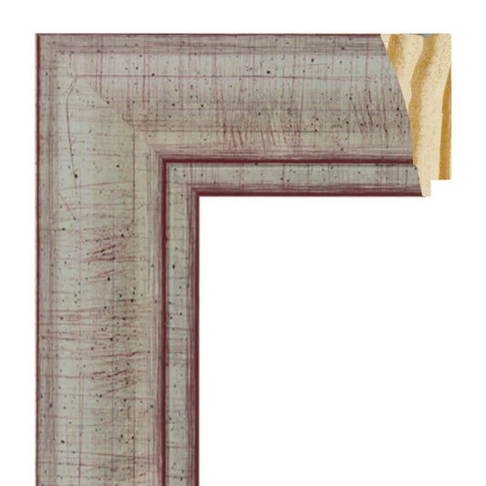 Gümüş Ahşap Çerçeve - Kırmızı Zeminli