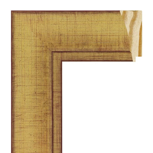 Gül Altın Ahşap Çerçeve - Kırmızı Zeminli Eskitme