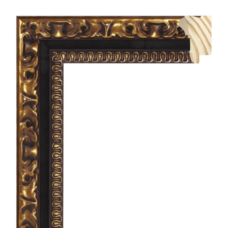 Antik Altın Ahşap Çerçeve - Koyu Ceviz Renkli