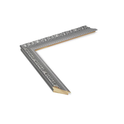 Gri Klasik Desenli Ahşap Çerçeve