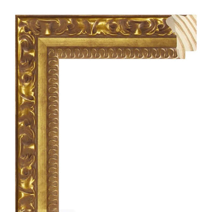 Altın Klasik Desenli Ahşap Çerçeve
