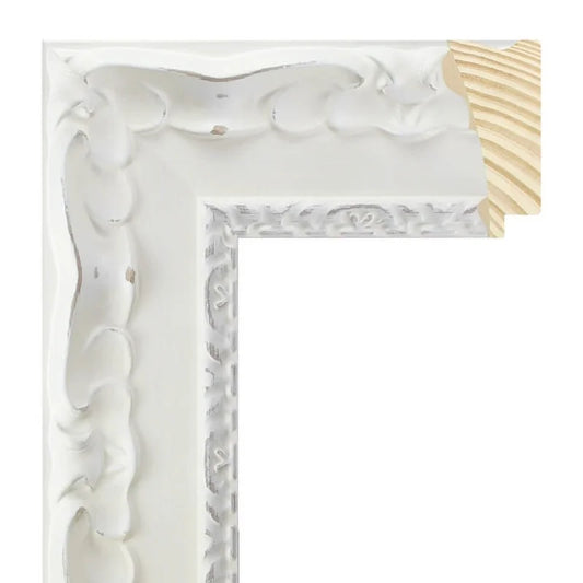 BEYAZ ESKİTME DOĞAL AHŞAP ÇERÇEVE