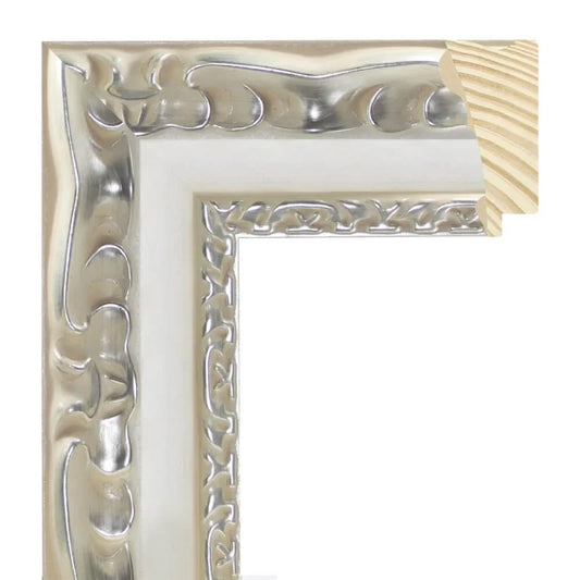 Gümüş / Beyaz Ahşap Çerçeve