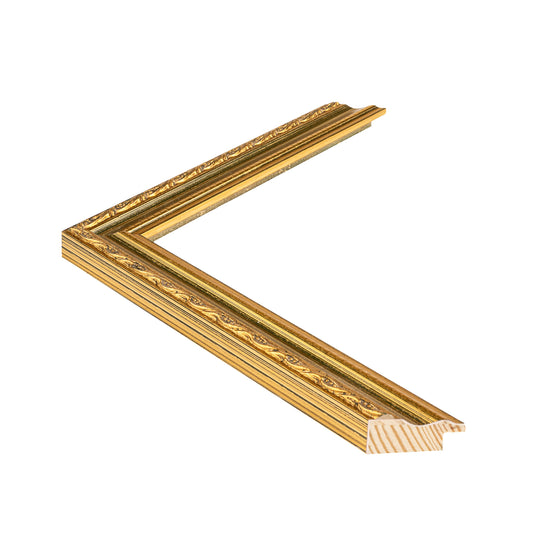 Altın Eskitilmiş Ahşap Oyma Çerçeve