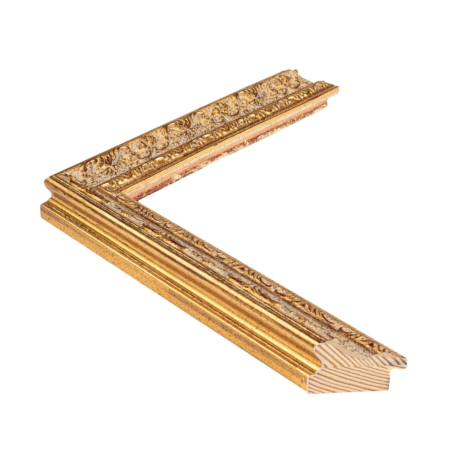 Altın / Gri Eskitilmiş Dekoratif Ahşap Oyma Çerçeve