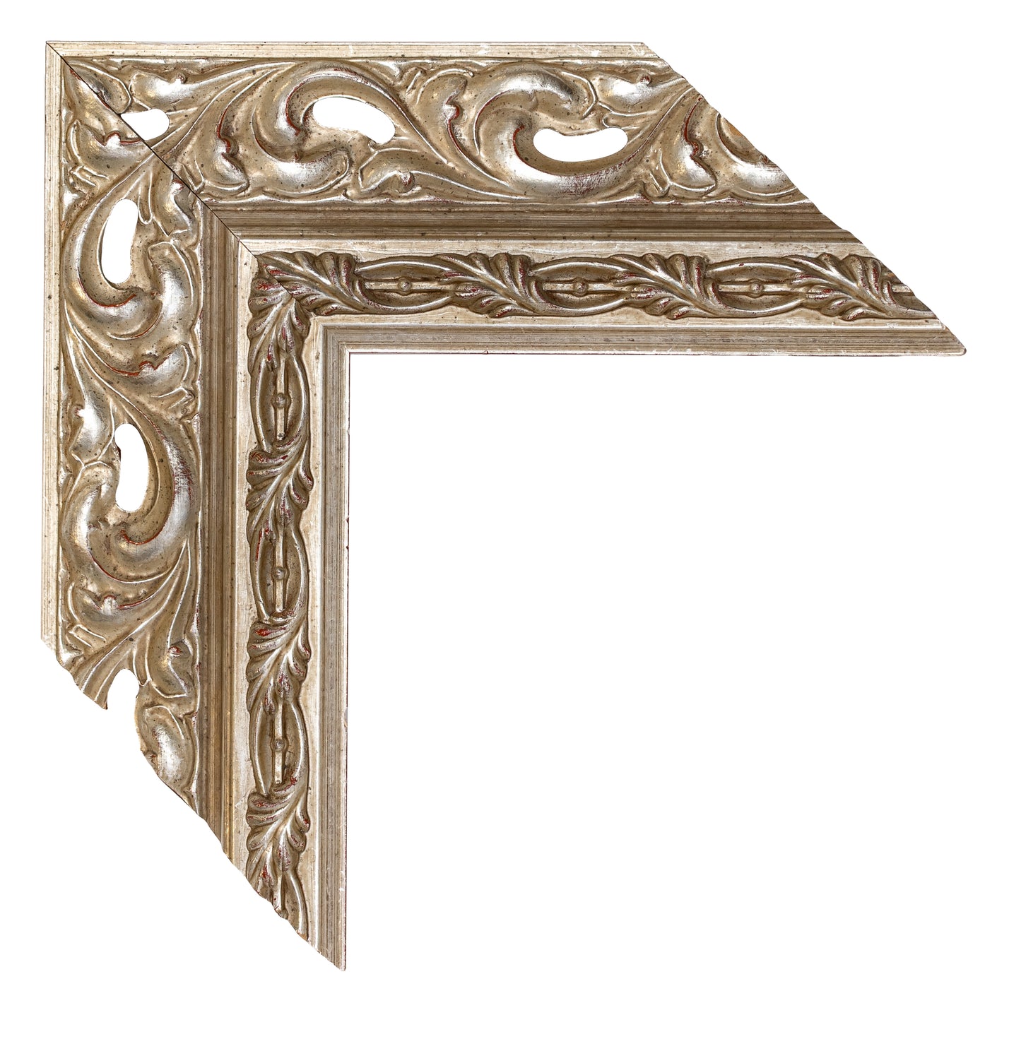 Gümüş Tonlu Dekoratif Ahşap Oyma Çerçeve