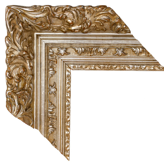 Gümüş Tonlu Dekoratif Ahşap Oyma Çerçeve