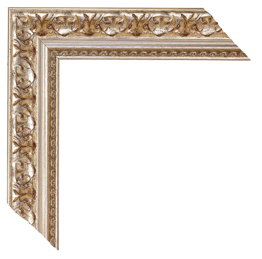 Gümüş / Kahverengi Eskitilmiş Ahşap Oyma Çerçeve